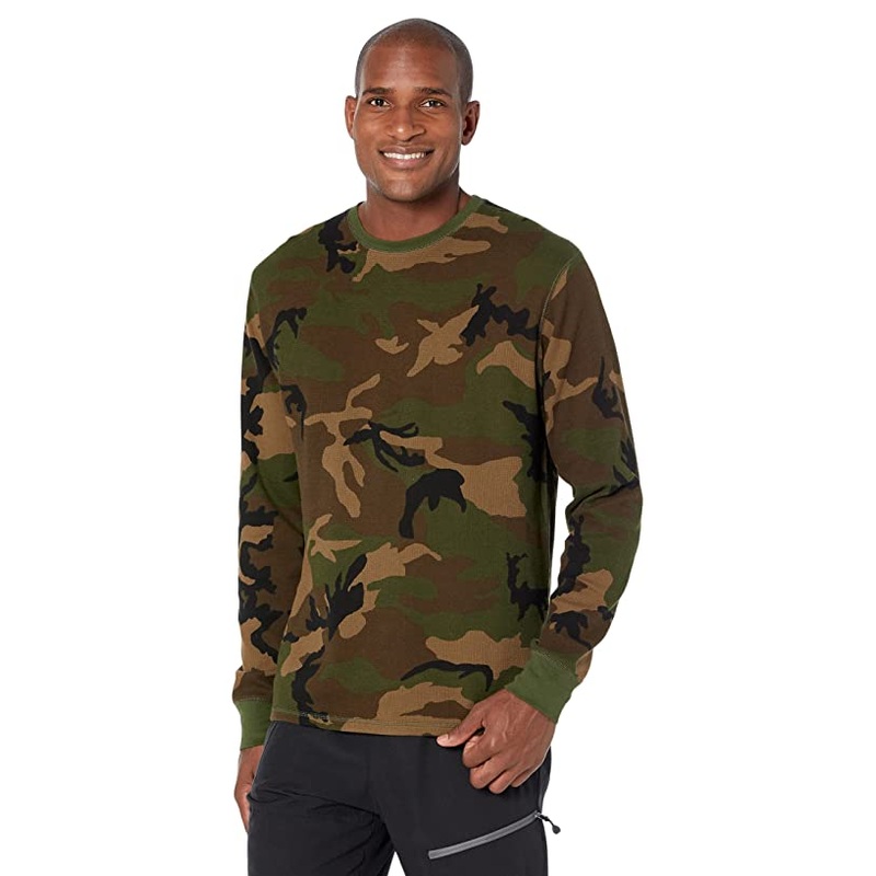 Ralph Lauren Men's Cotton Plaid Waffle-Knit Camo Shirt XXL