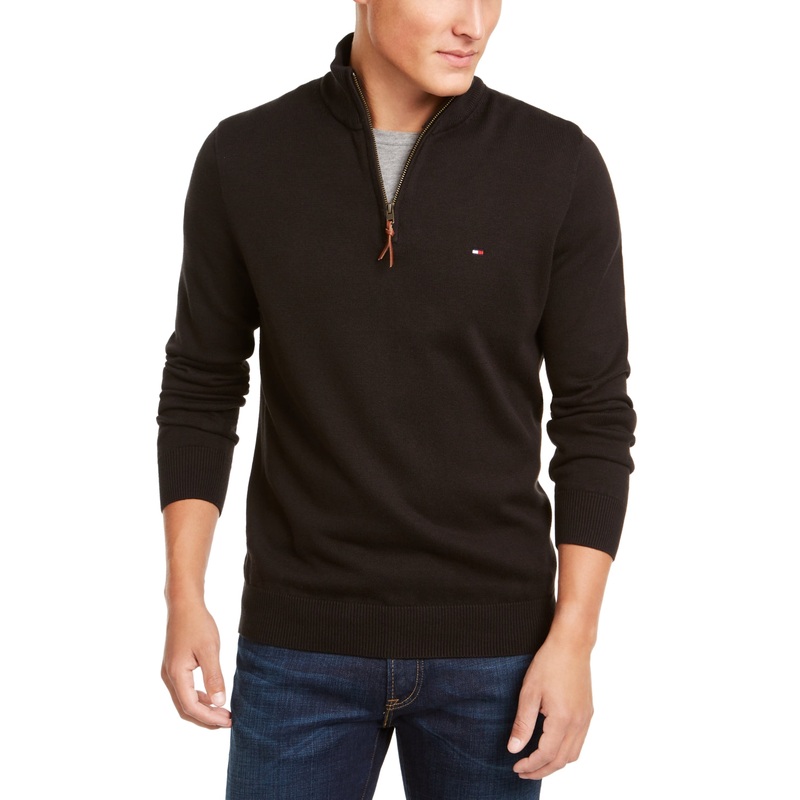 Tommy Hilfiger Men's Dark Sable Quarter-Zip Pullover 3XL