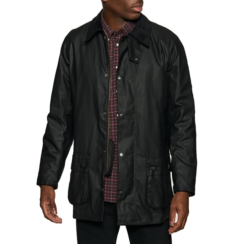 Barbour Men's Beausby Wax Black Jacket Large