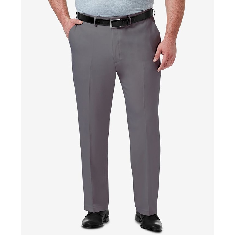Haggar Men's Big & Tall Comfort Stretch Dress Pants Gray 46 x 32
