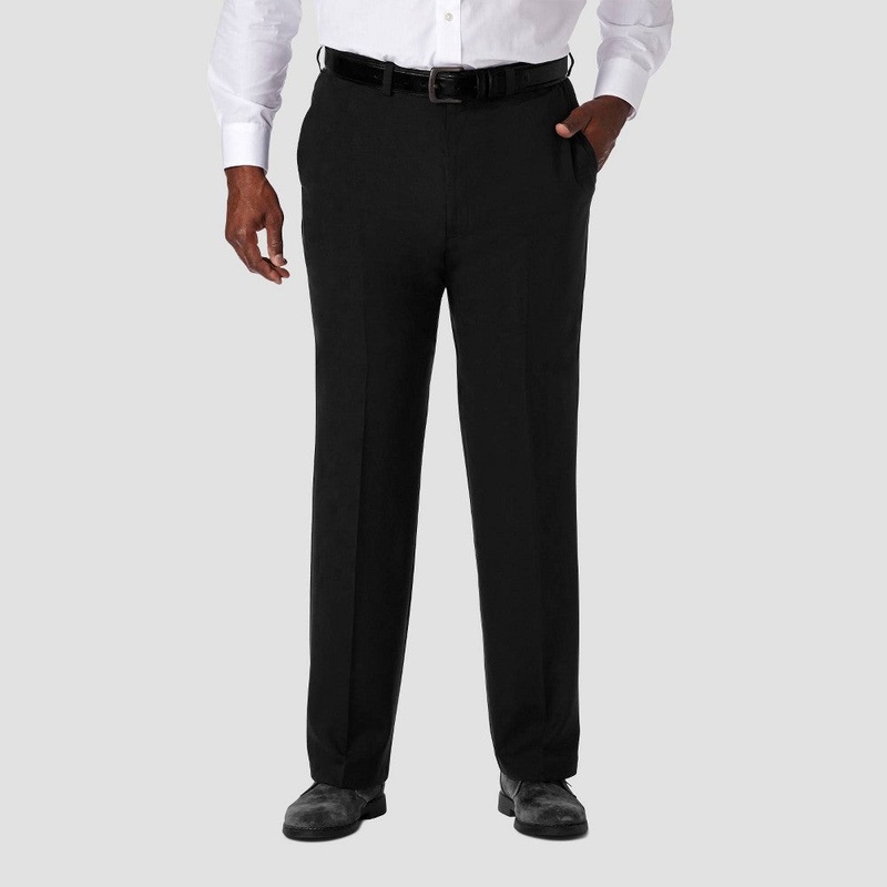 Haggar Men's Cool 18 Pro Classic-Fit Dress Pants Black 54 x 34