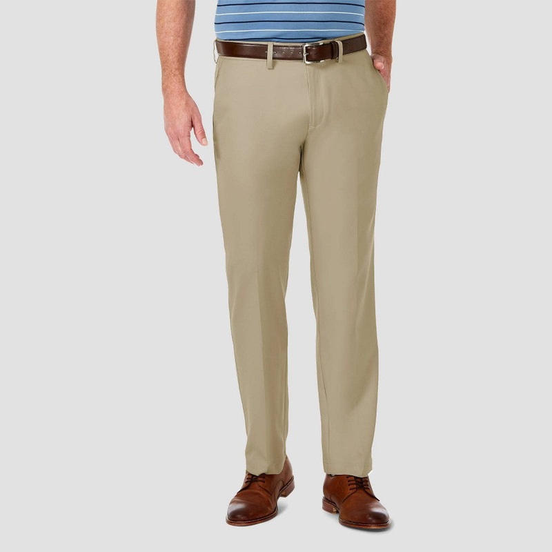 Haggar Men's Cool 18 Pro Flat Front Pants Straight Fit 34 x 32