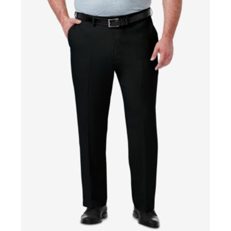 Haggar Mens Big & Tall Black Dress Pants 44 x 29