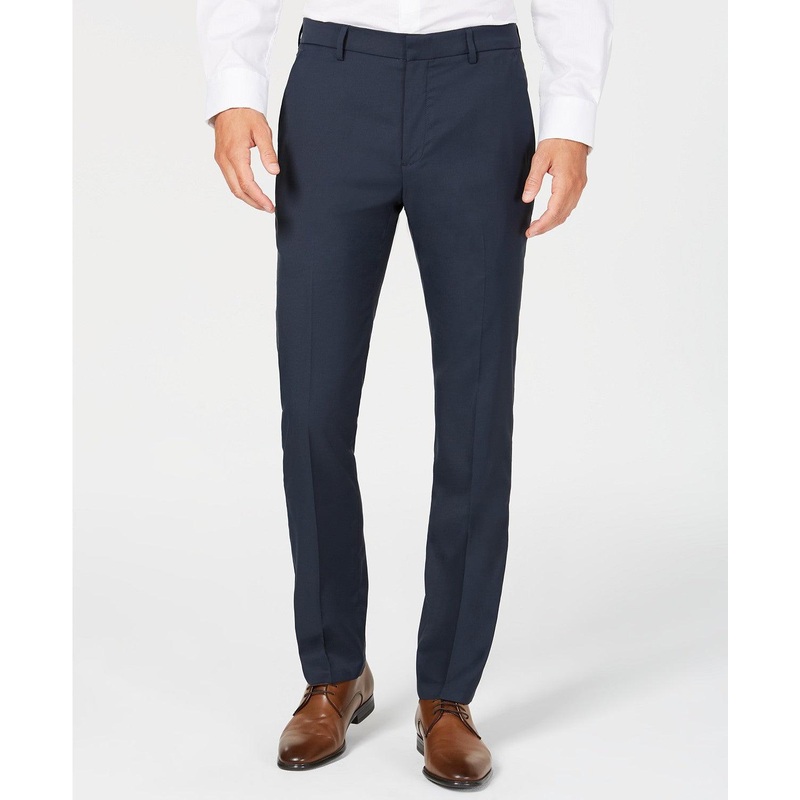 Haggar Mens Eclo Stria Flat Front Dress Pants Taupe 32 x 32