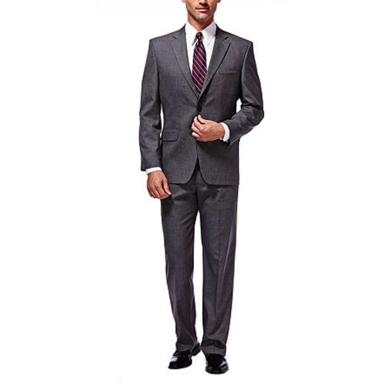 J.M. Haggar Men's Sharkskin Suit Jacket Grey 40s