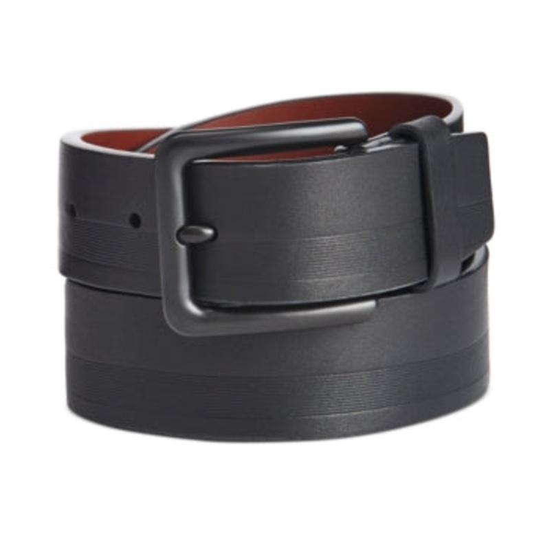 Original Penguin Mens Faux Leather Belt Black 32
