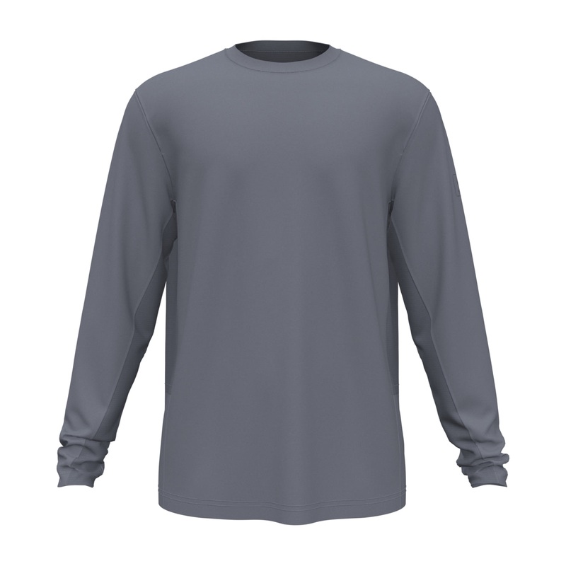 PGA TOUR Men's Mixed-Media Sun-Protection Golf Shirt Trade Winds Grey Small