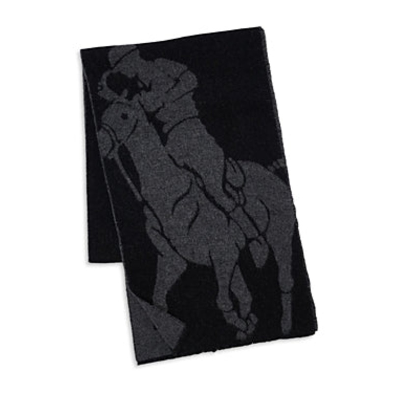 Polo Ralph Lauren Big Pony Wool Blend Jacquard Scarf ONE SIZE