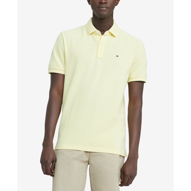 Tommy Hilfiger Men's Custom-Fit Ivy Polo Yellow Iris XL Shirt