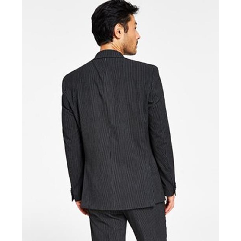 Alfani Men's Slim-Fit Black White Pinstripe Suit Jacket 38S