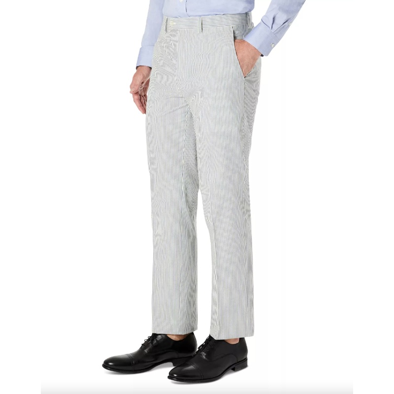 Lauren Ralph Lauren Men's Classic-Fit Seersucker Pants Blue 36 x 34