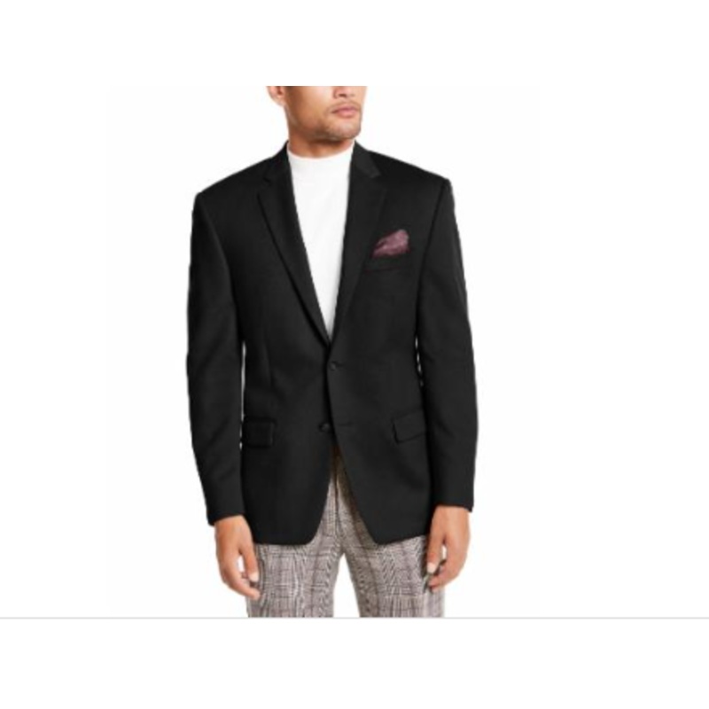 Lauren Ralph Lauren Mens Black Wool Blend Blazer Black 42S