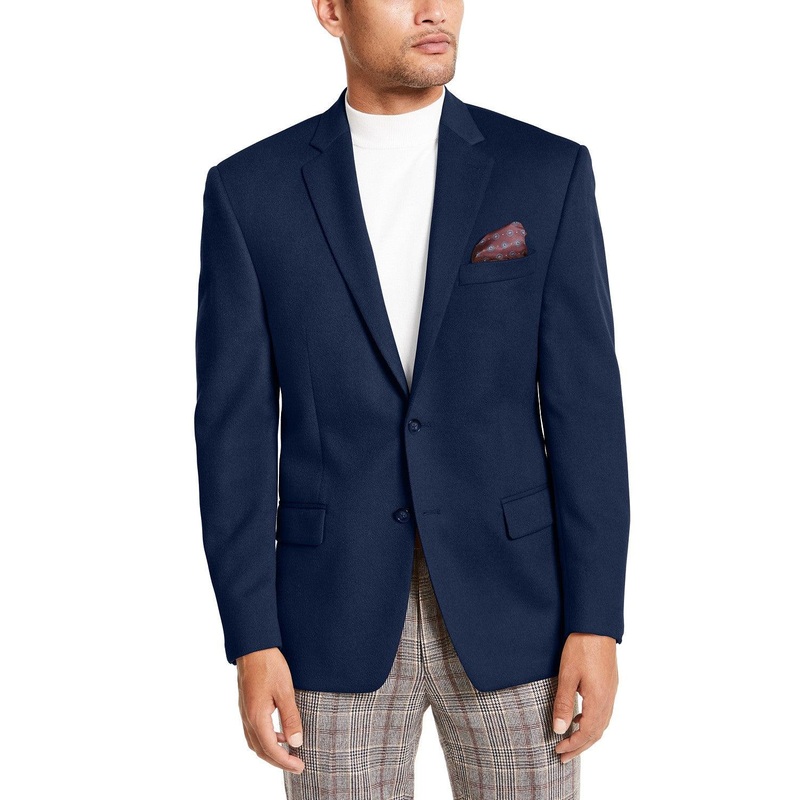 Lauren Ralph Lauren Mens Navy Wool Blend Blazer Jacket 42L