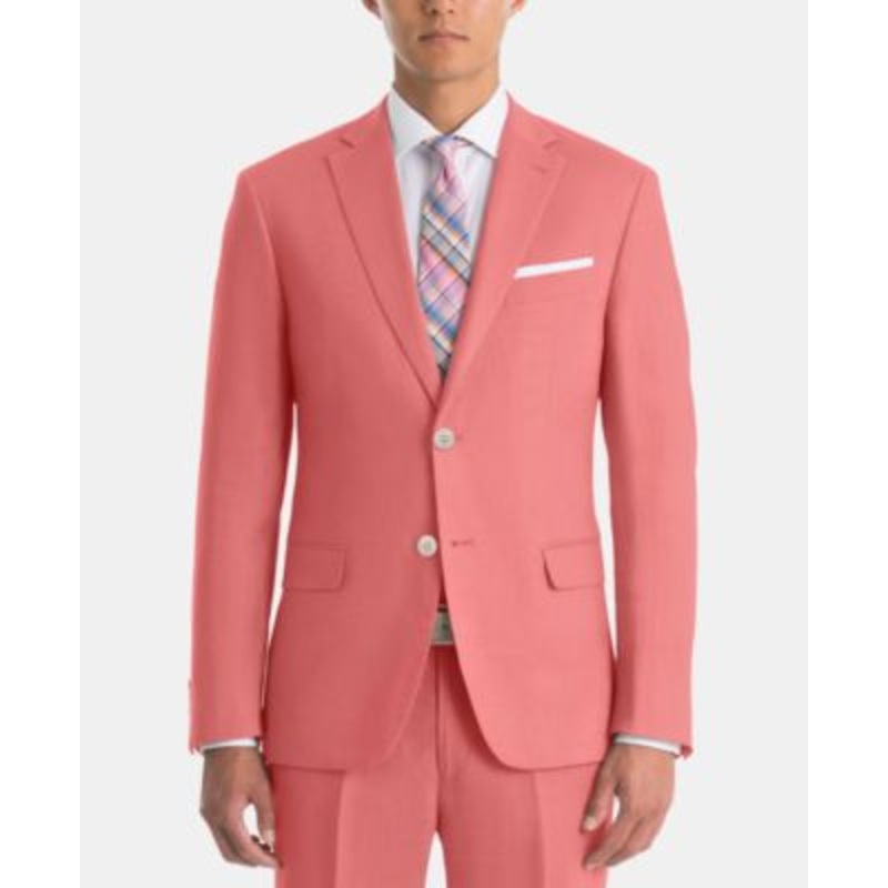 LRL Men's UltraFlex Classic-Fit Linen Sport Coat - Red 42R