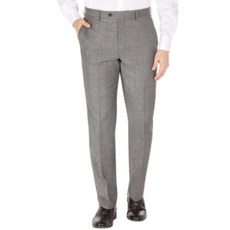 Ralph Lauren Mens Wool Flannel Classic Fit Suit Pants Black White 32 x 32