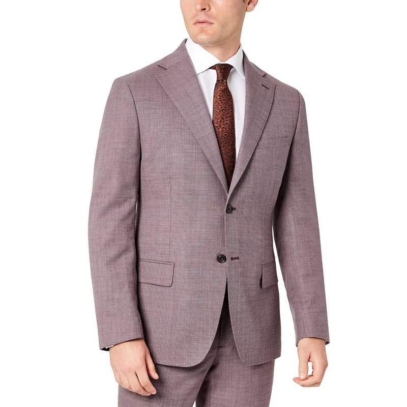Tallia Men's Slim-Fit 42S Berry Stripe Wool Suit Jacket