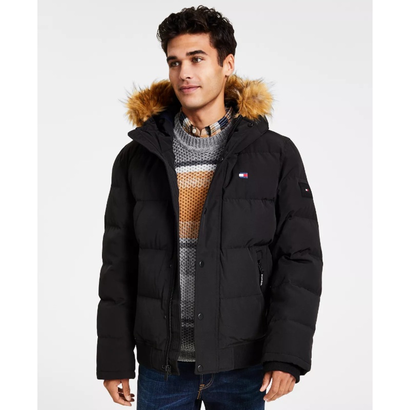 Tommy Hilfiger Mens Short Snorkel Coat Black 2XL