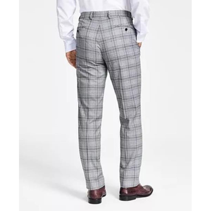 Alfani Men's Slim-Fit Black & White Plaid Suit Pants 32 x 30