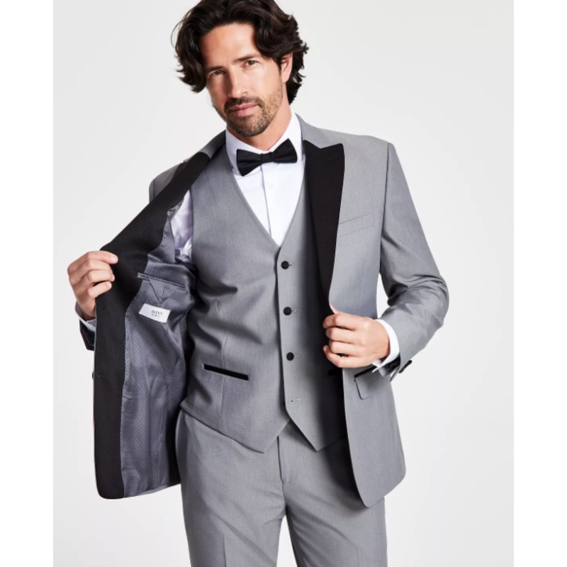 Alfani Mens Slim Fit Tuxedo Jacket Light Grey 44R