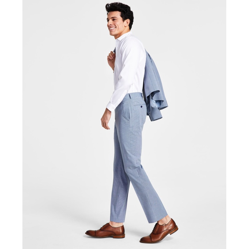 Bar III Men's Slim-Fit Mini Check Suit Pants 30 x 30