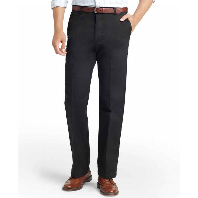 Izod Mens Straight Fit Chino Pants Flat Front Black 36 x 32