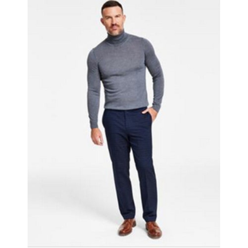 Lauren Ralph Lauren Men's Classic-Fit UltraFlex Dress Pants Navy Check 33 x 30