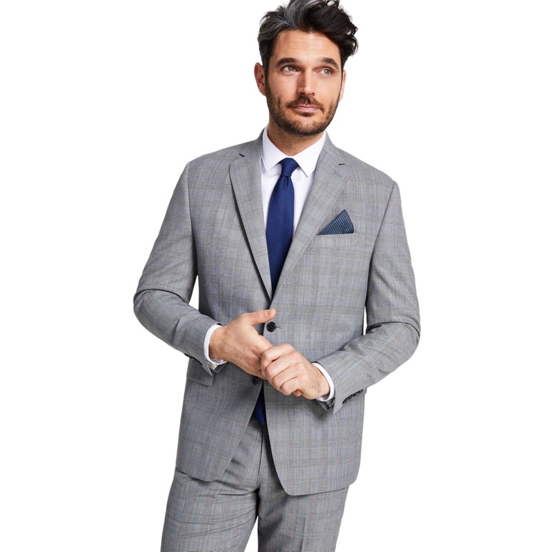 Lauren Ralph Lauren Mens UltraFlex Stretch Suit Jacket White Black 36S