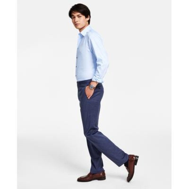 Ralph Lauren Men's Classic-Fit Stretch Check Dress Pants Blue 30 x 30