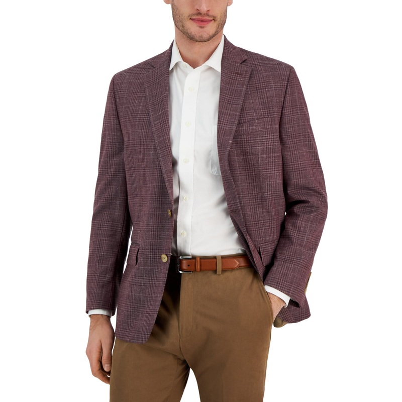 Ralph Lauren Men's Wool Check Blazer - Mauve 38S