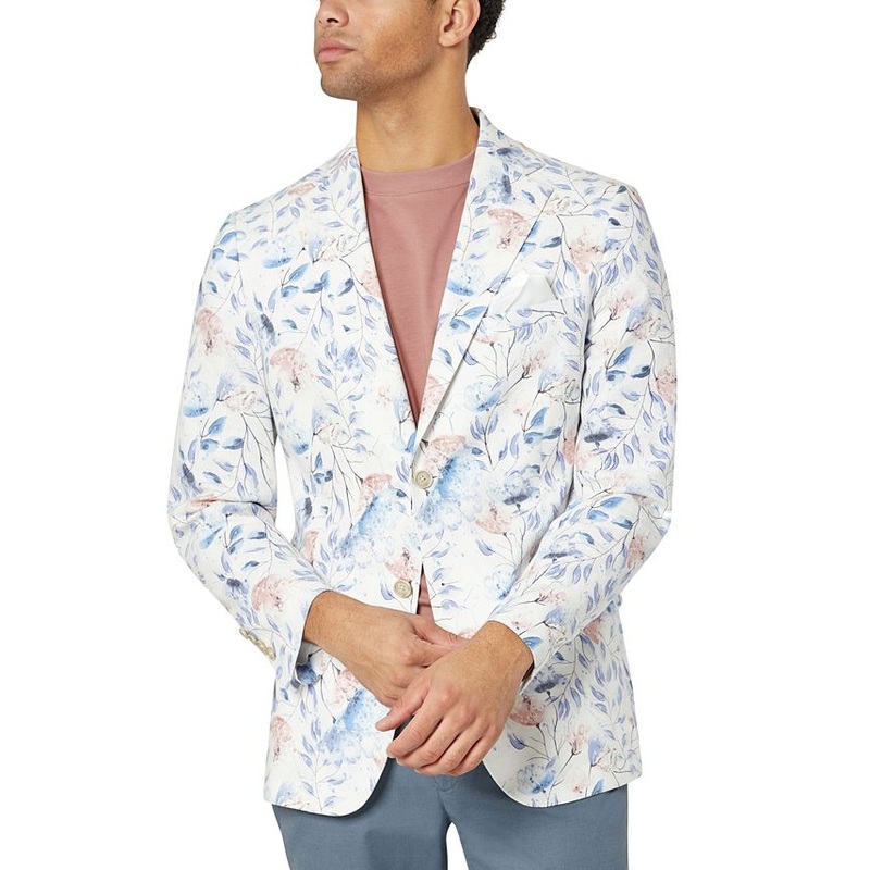 Tallia Men's Slim-Fit Floral Linen Sport Coat 42L