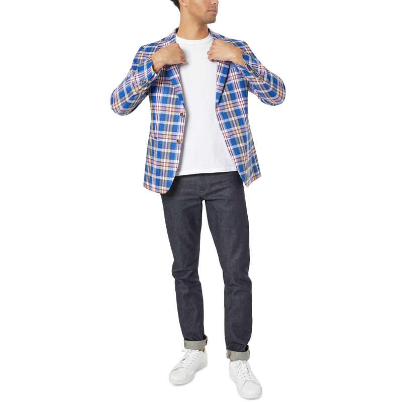 Tallia Slim Fit Linen Sportcoats - Royal 48L