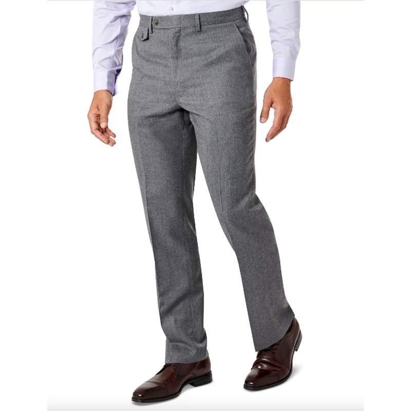 Tayion Collection Men's Classic-Fit Gray Wool Suit Pants 42 x 32
