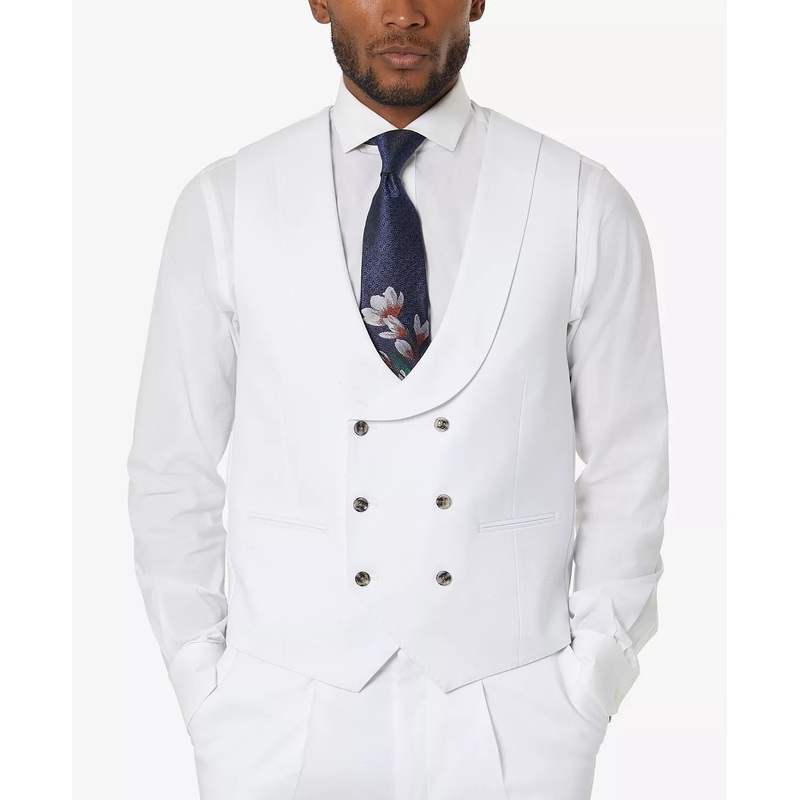 Tayion Collection Men's Classic-Fit Suit Vest White Small