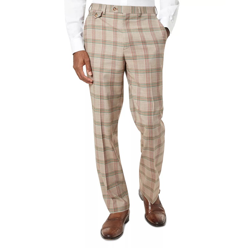 Tayion Collection Mens Classic-Fit Wool Blend Dres Pants Brown 42 x 32 Brown