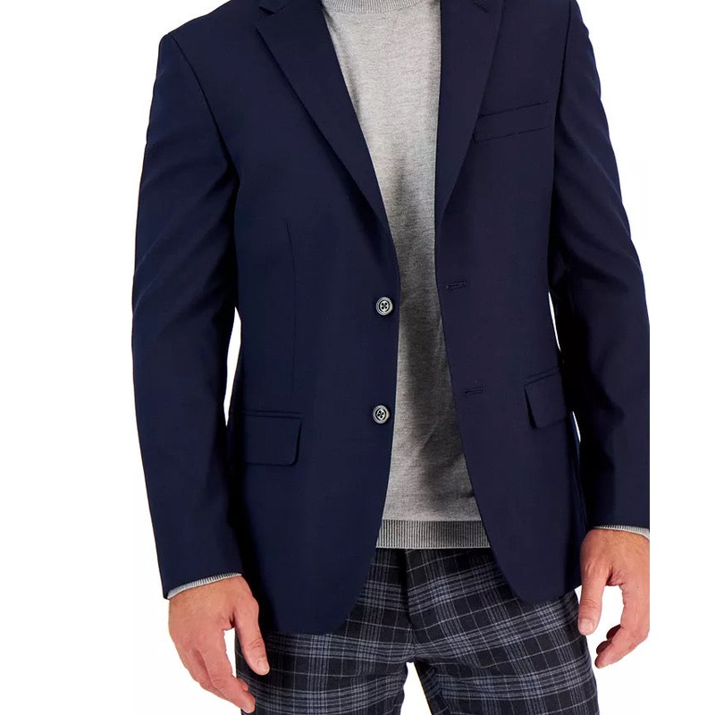 Tommy Hilfiger Mens Modern Fit Navy Sport Coat 48R