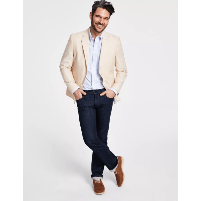 Tommy Hilfiger Modern-Fit Tan Cotton Sport Coat 38R
