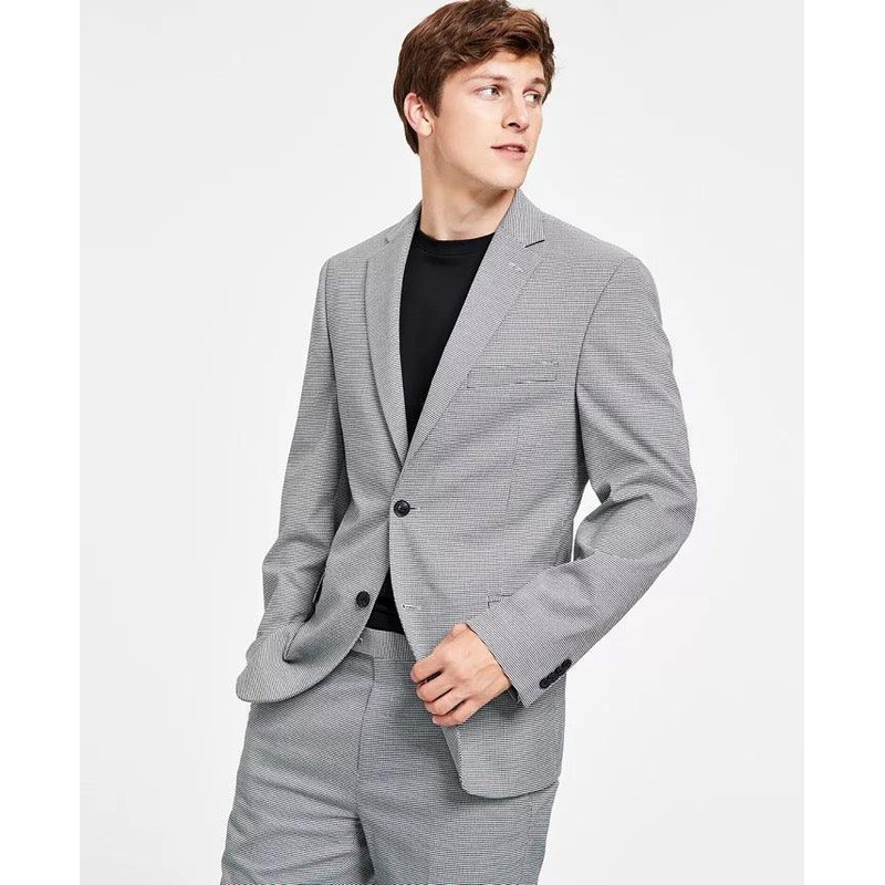 Alfani Men's Slim-Fit Grey Houndstooth Suit Jacket 44R