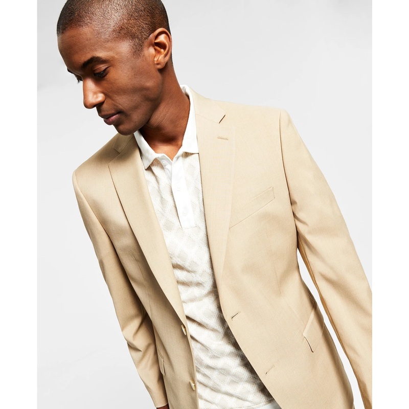 Alfani Slim-Fit Stretch Suit Jacket, Caramel 42R