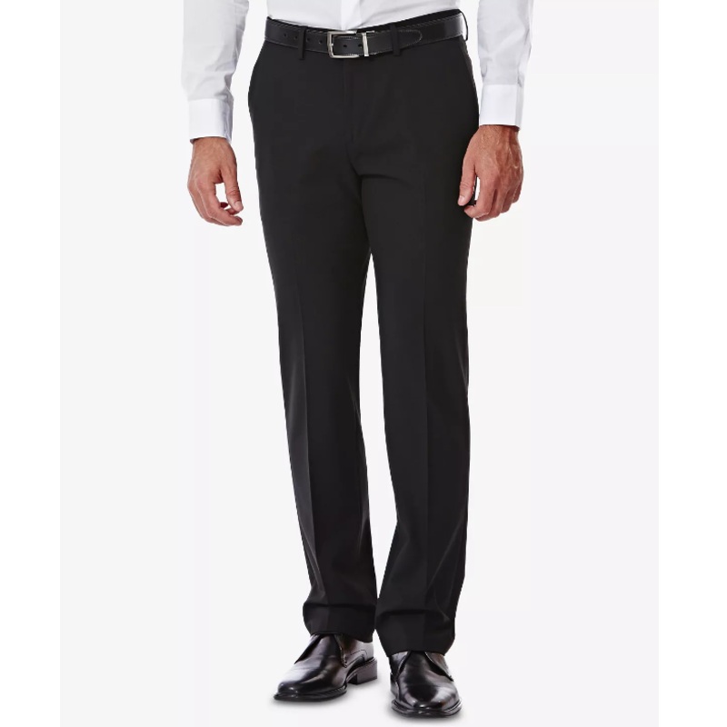Haggar J.M. Men's Slim-Fit 4-Way Stretch Suit Pants, Black 30 x 32