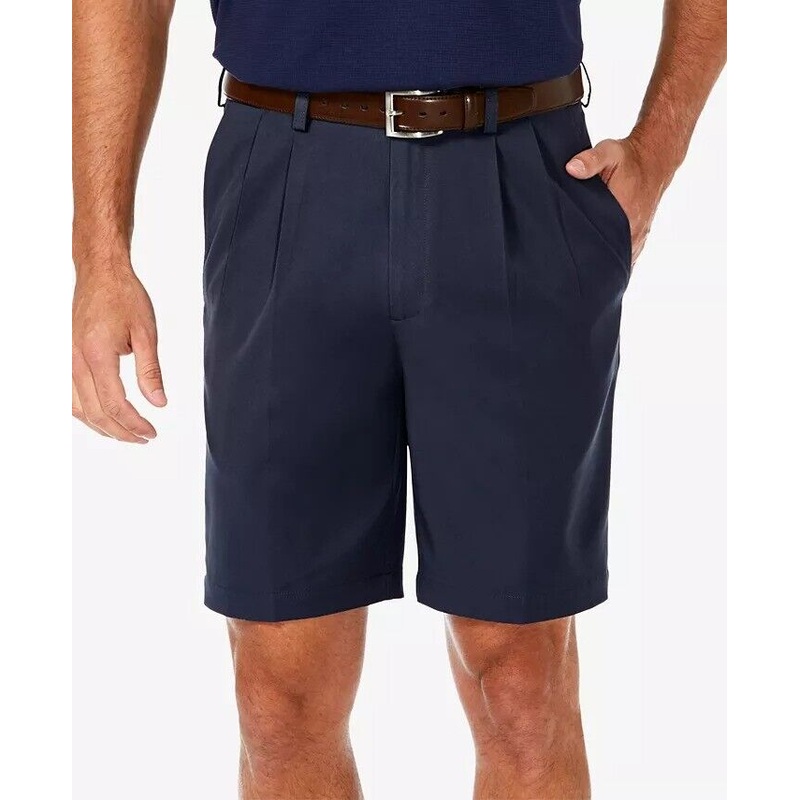 Haggar Men's Cool 18 Pro Pleat Front Shorts Regular Fit 36 x 9.5