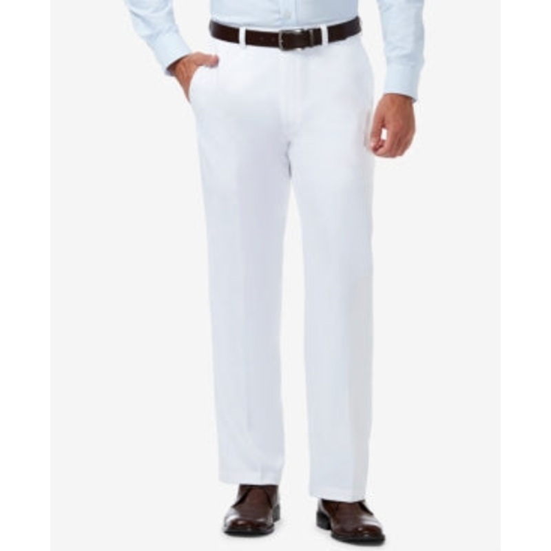 Haggar Men's Cool 18 Pro Solid Flat Front Pant Classic Fit 34 x 30