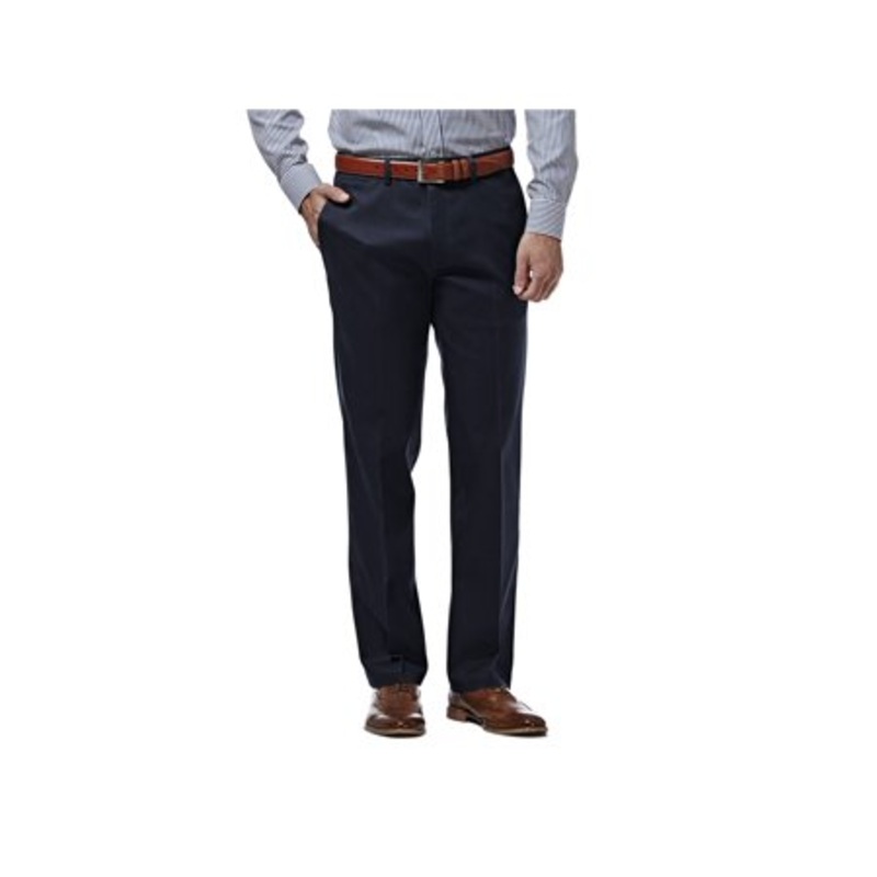 Haggar Men's No Iron Stretch Khaki Pants Dark Navy 40 x 29