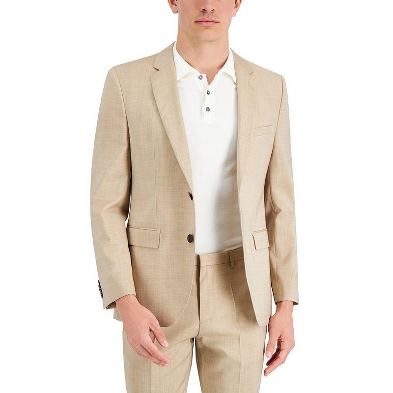 Hugo Boss Men's Modern-Fit Solid Suit Jacket 40R Light Tan