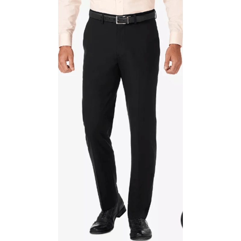 J.M. Haggar Slim Fit 4-Way Stretch Dress Pants  Black 34 x 29