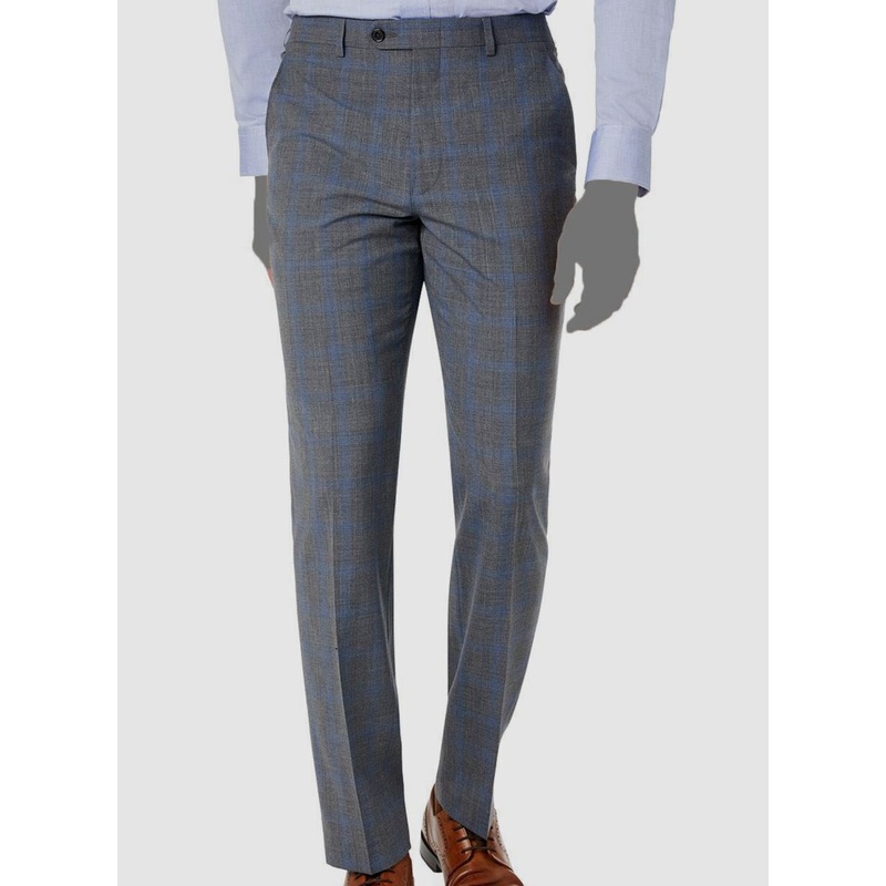 Lauren Ralph Lauren Men's Classic-Fit Plaid Wool Suit Pants Grey Blue 34 x 30