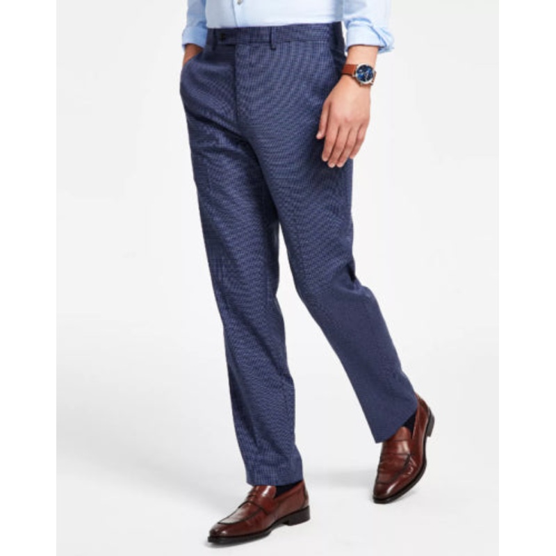 Lauren Ralph Lauren Men's Stretch Check Dress Pants Blue 33 x 30