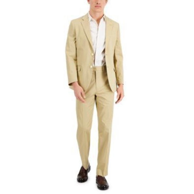 Nautica Men's Modern-Fit Stretch Cotton Suit 46L / 41 x 32 Khaki
