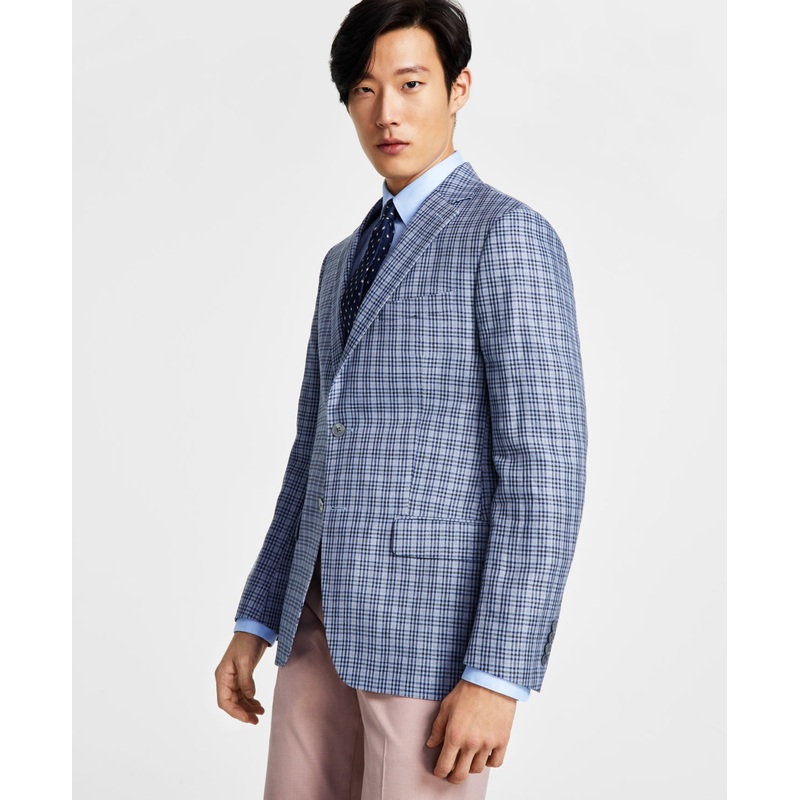 Ralph Lauren Men's Ultraflex Linen Sportcoat Dark Blue light Blue 40R