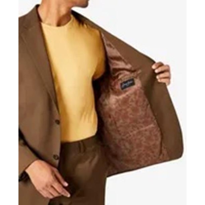 Sean John Mens Classic Fit Suit Separate Blazer Brown 48L