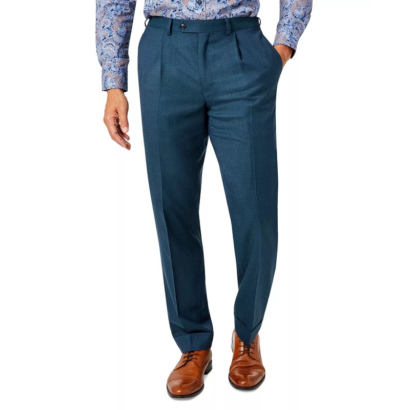 Tallia Men's Classic-Fit Wool Suit Separate Pants Dark Teal 30 x 30